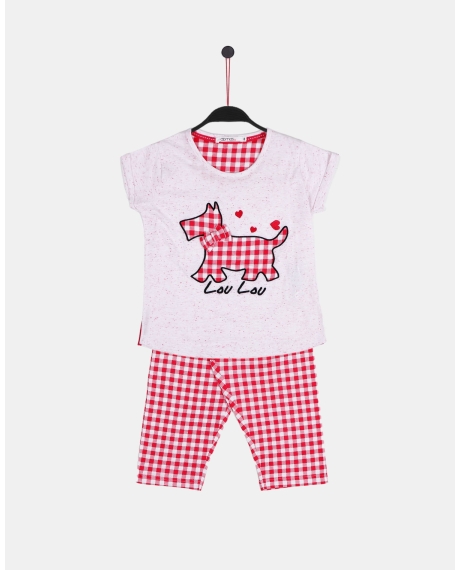 ADMAS Pijama Manga Corta Lou Lou Lovely para Niña FRAMBUESA