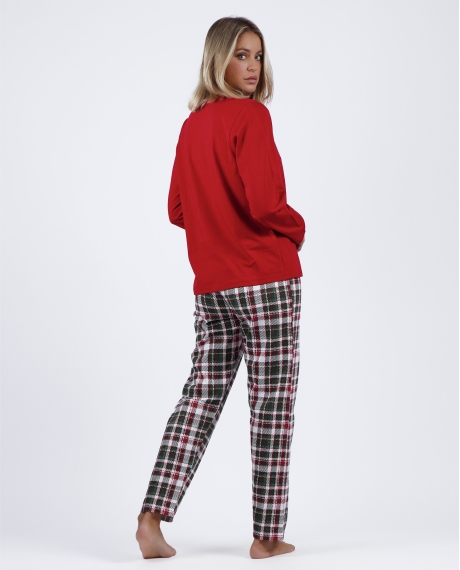 ADMAS Pijama Manga Larga Christmas Kisses para Mujer ROJO RUBÍ 2