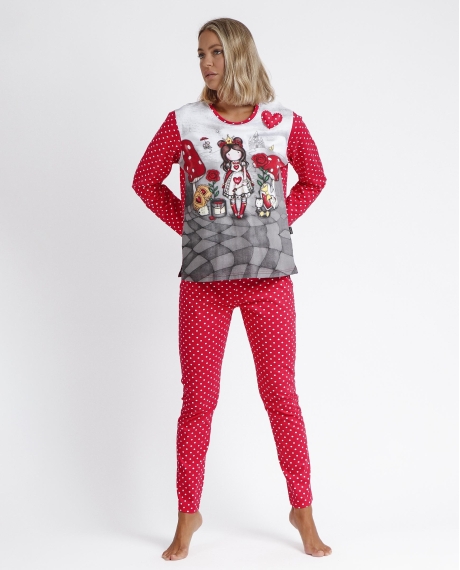 SANTORO GORJUSS Pijama Manga Larga Finding My Way para Mujer FRAMBUESA
