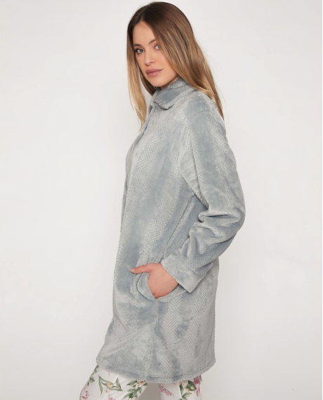 ADMAS CLASSIC Bata Manga Larga Calentita Indian Scarf para Mujer AQUA 2