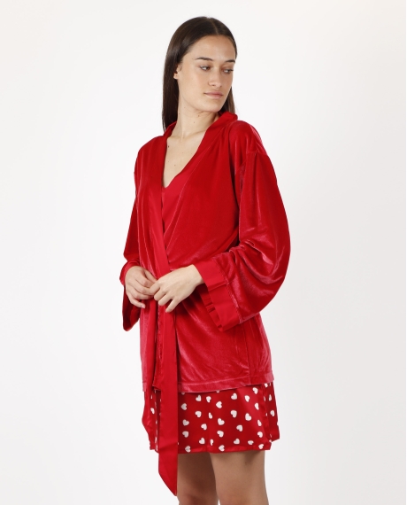 ADMAS CLASSIC Bata Manga Larga Night para Mujer ROJO RUBÍ 2