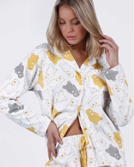 ADMAS Pijama Abierto Manga Larga Warm Hugs para Mujer CRUDO 2