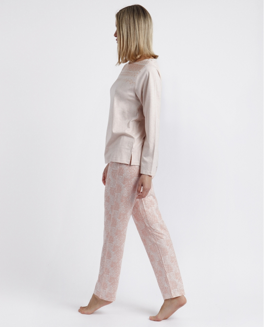 ADMAS CLASSIC Pijama Manga Larga Soft Coral Style para Mujer CORAL