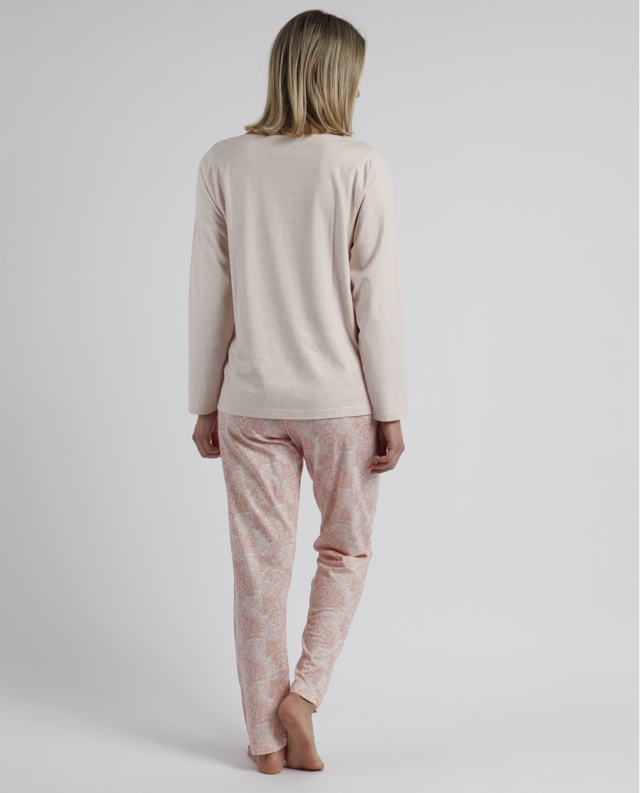 ADMAS CLASSIC Pijama Manga Larga Soft Coral Style para Mujer CORAL