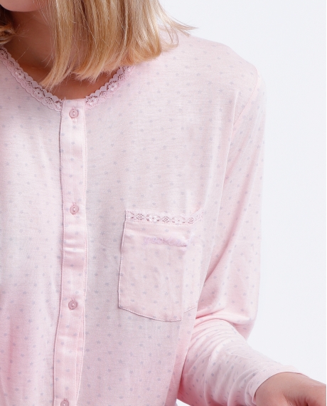 ADMAS CLASSIC Pijama Abierto Manga Larga Goodnight para Mujer PETALO 2