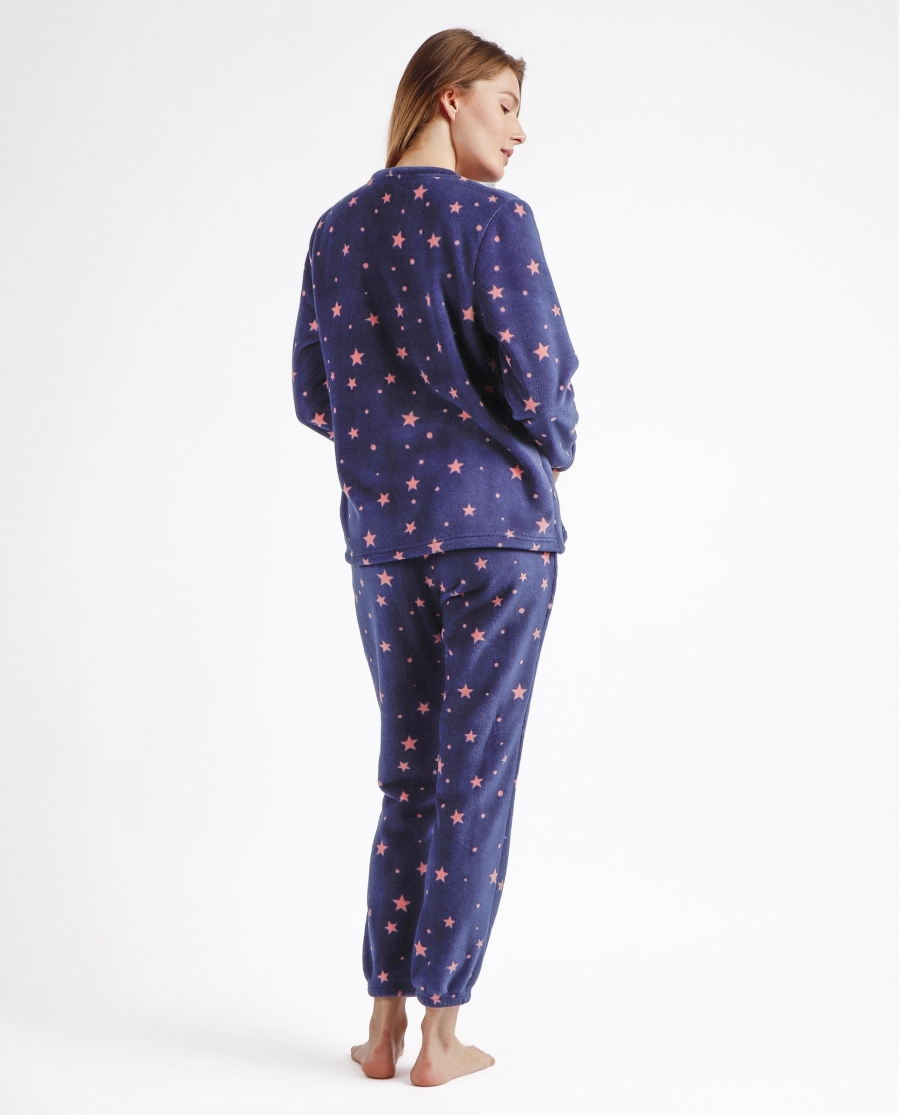 STAY AT HOME Pijama Calentito Manga Larga Magical C para Mujer MARINO