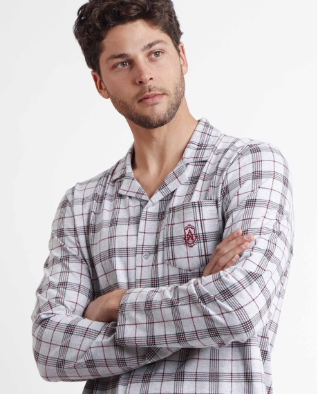 ADMAS CLASSIC Pijama Abierto Manga Larga Garnet Style para Hombre GRIS JASPE 2