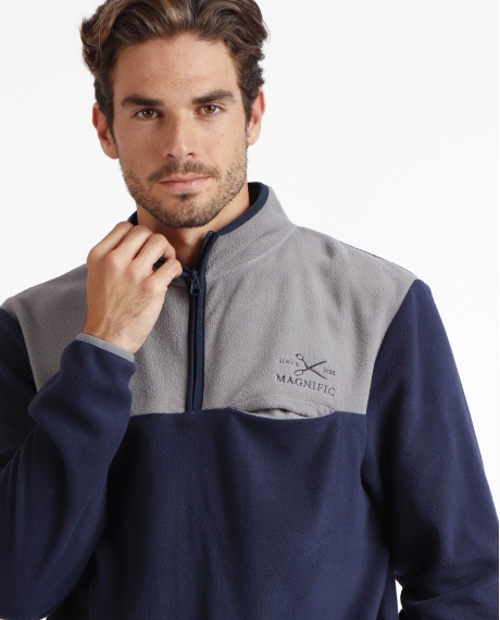 ADMAS MAGNIFIC Pijama Calentito Micropolar Manga Larga Sport para Hombre MARINO 2