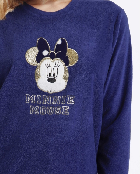 DISNEY Pijama Calentito Manga Larga Happy Minnie para Mujer MARINO 2