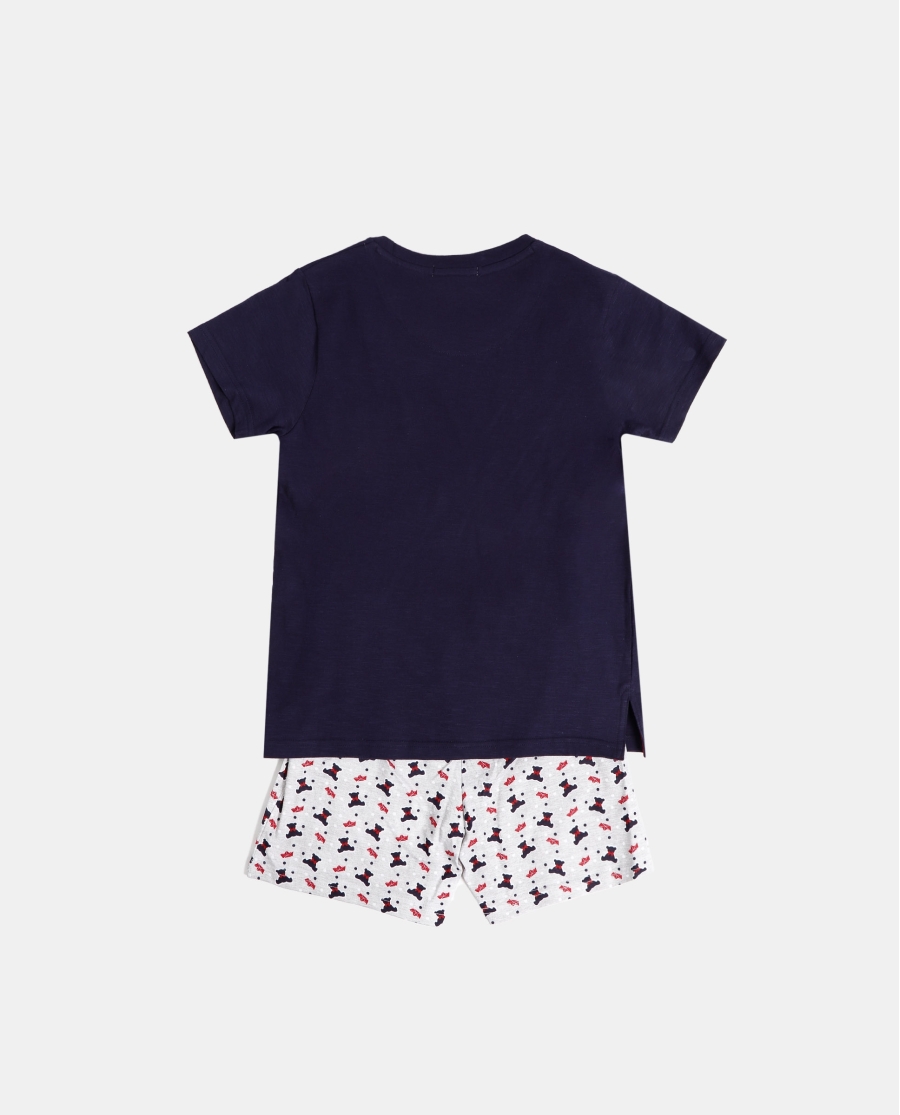 ADMAS Pijama Manga Corta Cute Teddy para Niño MARINO