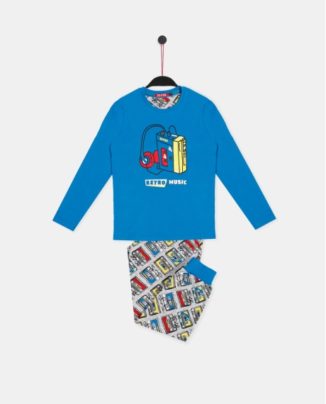 DIVER Pijama Manga Larga Music para Niño AZUL