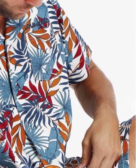 LOIS Pijama Abierto Manga Corta Dynamic para Hombre AZUL 2