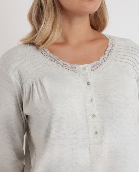 ADMAS CLASSIC Camisola Manga Larga Tapeta Classic Soft para Mujer GRIS JASPE 2