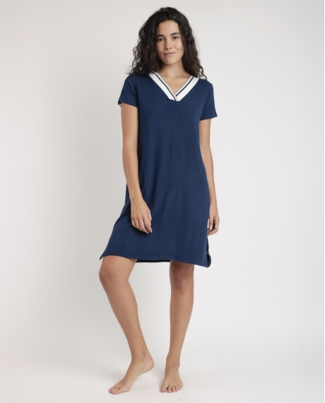 ADMAS Camisola Manga Corta Trip para Mujer MARINO