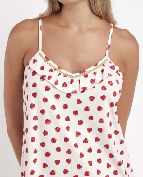 ADMAS Camisola Tirantes Strawberry Field para Mujer ROSA PALO 2