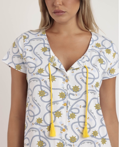 ADMAS Camisola Abierta Manga Caída Sailor Admas para Mujer AZUL 2