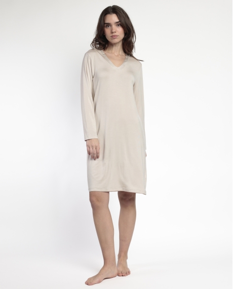 ADMAS LUXURY Camisola Manga Larga Luxury Lisos para Mujer CAVA