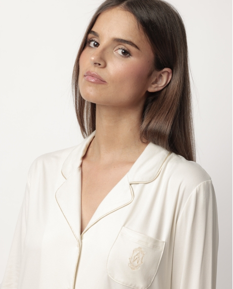 ADMAS CLASSIC Camisola Manga Larga Abierta Soft Sleep para Mujer CAVA 2