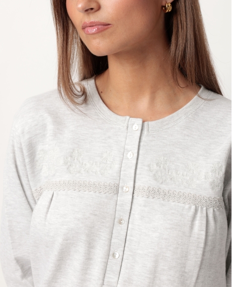 ADMAS CLASSIC Camisola Manga Larga Tapeta Classic Interlock para Mujer GRIS JASPE 2