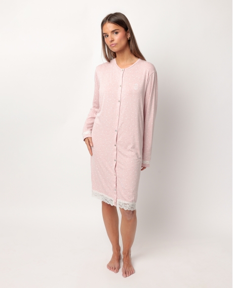 ADMAS CLASSIC Camisola Manga Larga Abierta Hearts para Mujer ROSA