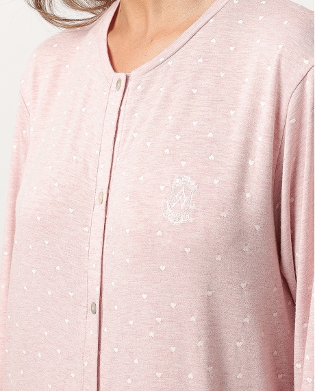 ADMAS CLASSIC Camisola Manga Larga Abierta Hearts para Mujer ROSA 2