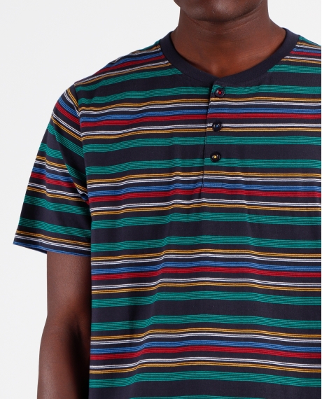 DIVER Pijama Manga Corta Rayas Never Stop Rolling para Hombre MARINO 2