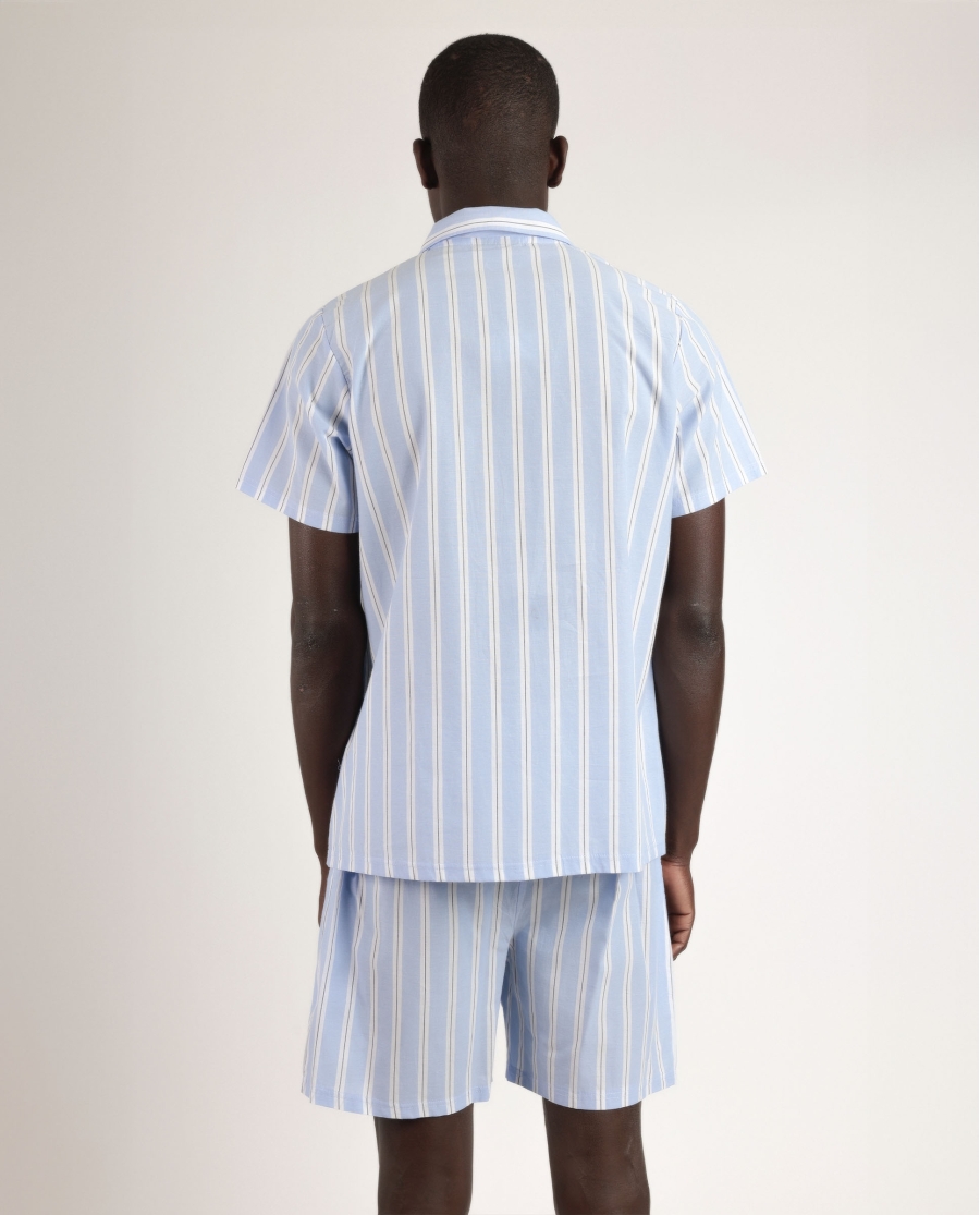 ADMAS CLASSIC Pijama Abierto Manga Corta Stripest para Hombre MARINO