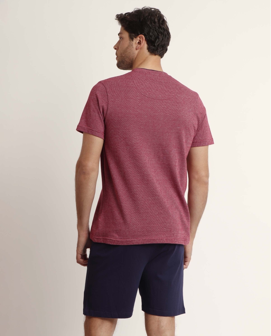 ANTONIO MIRO Pijama Tapeta Manga Corta Sailing para Hombre BURDEOS