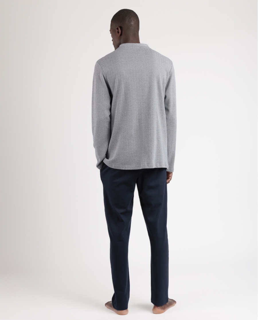 ANTONIO MIRO Pijama Abierto Manga Larga Corner para Hombre MARINO