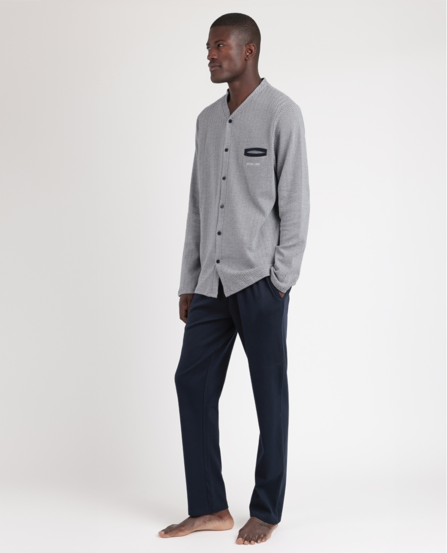 ANTONIO MIRO Pijama Abierto Manga Larga Corner para Hombre MARINO