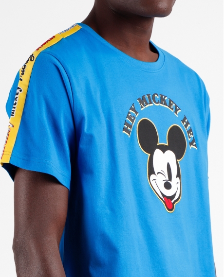 DISNEY Pijama Manga Corta Hey Mickey para Hombre AZUL 2