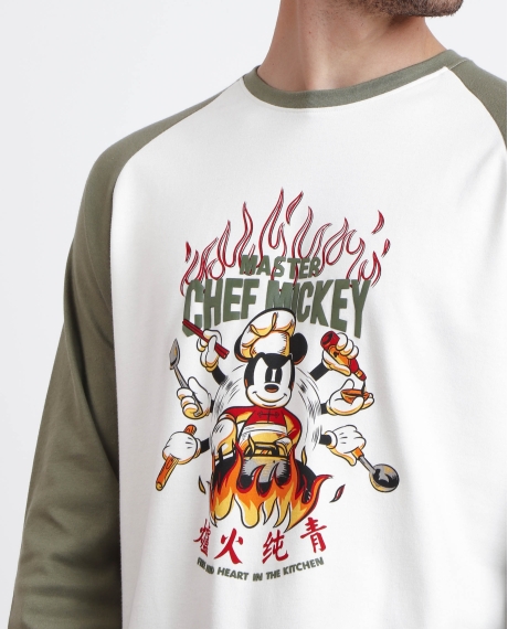 DISNEY Pijama Manga Larga Chef Mickey para Hombre CAQUI 2
