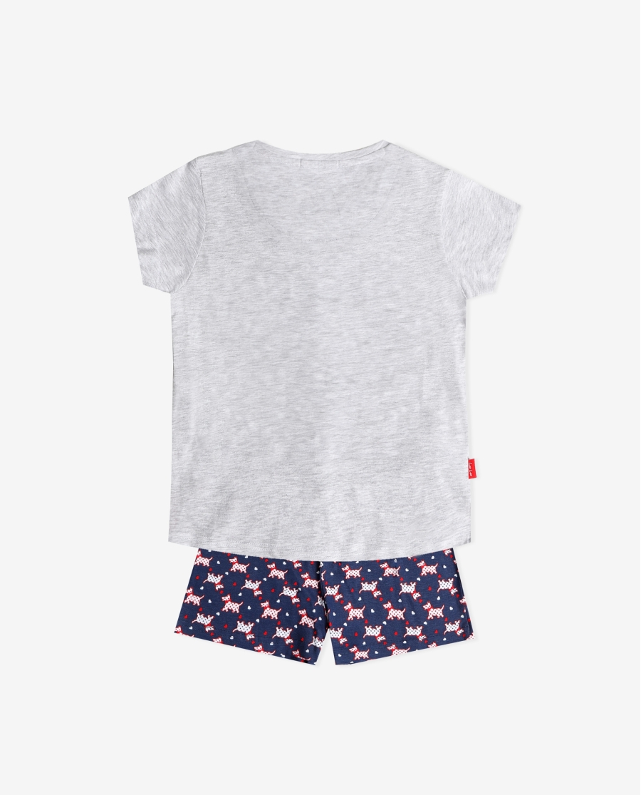 ADMAS Pijama Manga Corta Lou Lou Love Me para Niña GRIS JASPE