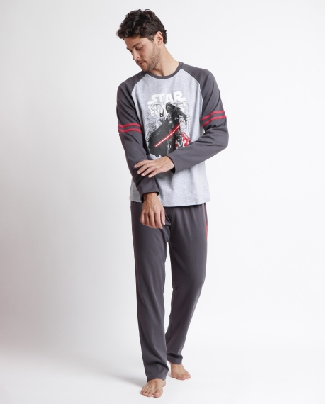 STAR WARS Pijama Manga Larga Darth Vader para Hombre GRIS JASPE