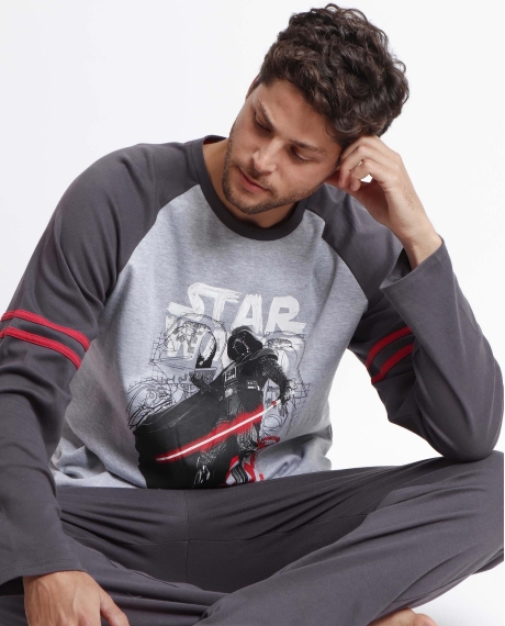 STAR WARS Pijama Manga Larga Darth Vader para Hombre GRIS JASPE 2