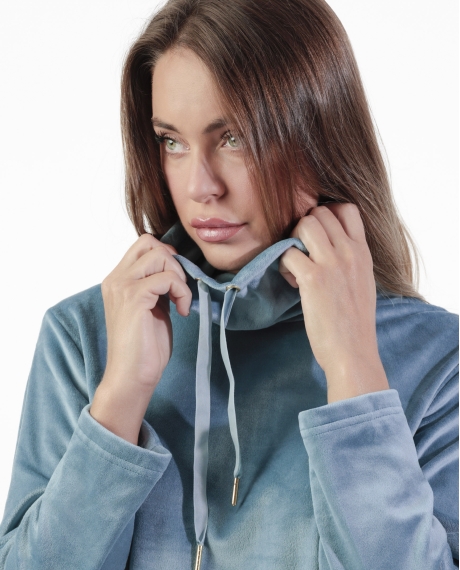 ADMAS LUXURY Pijama Manga Larga Velvet Tracksuit para Mujer AZUL 2