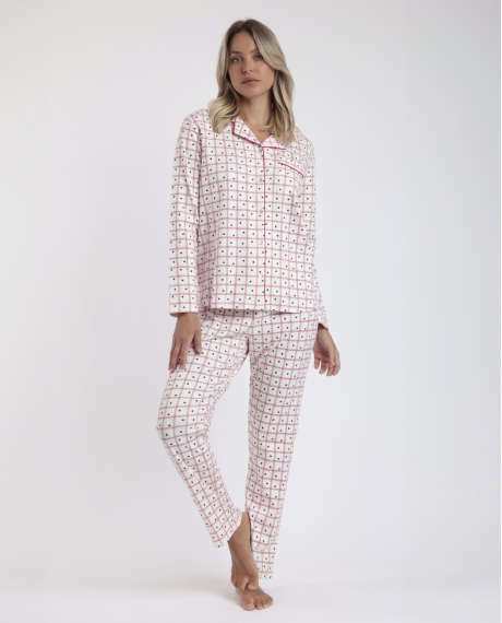 ADMAS Pijama Abierto Manga Larga You Are So Loved para Mujer CRUDO