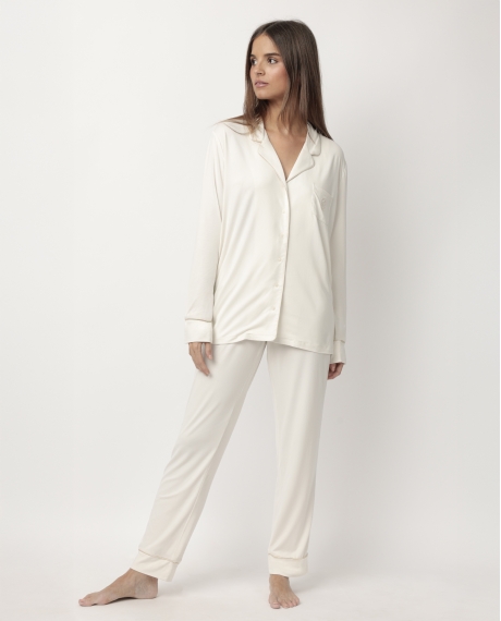 ADMAS CLASSIC Pijama Abierto Manga Larga Soft Sleep para Mujer CAVA