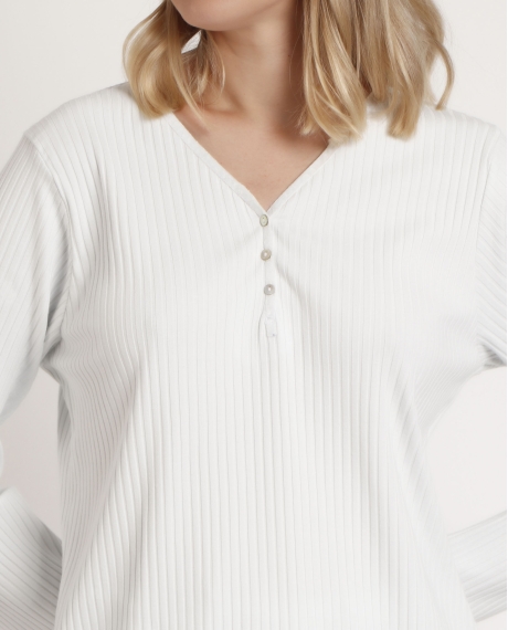 ADMAS GARDEN Pijama Manga Larga French Garden para Mujer VERDE AGUA 2