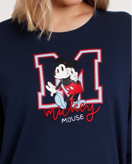 DISNEY Pijama Manga Larga Mickey New York para Mujer AZUL 2