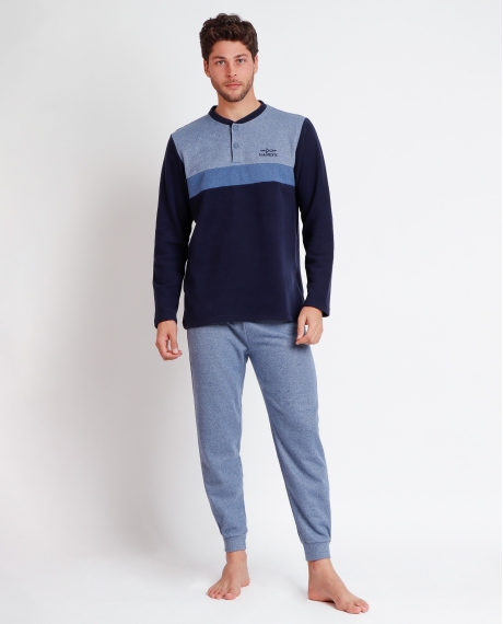 ADMAS MAGNIFIC Pijama Manga Larga Eclipse A para Hombre AZUL