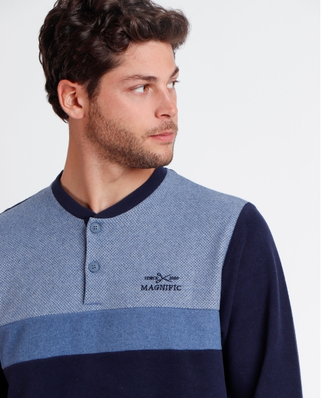 ADMAS MAGNIFIC Pijama Manga Larga Eclipse A para Hombre AZUL 2