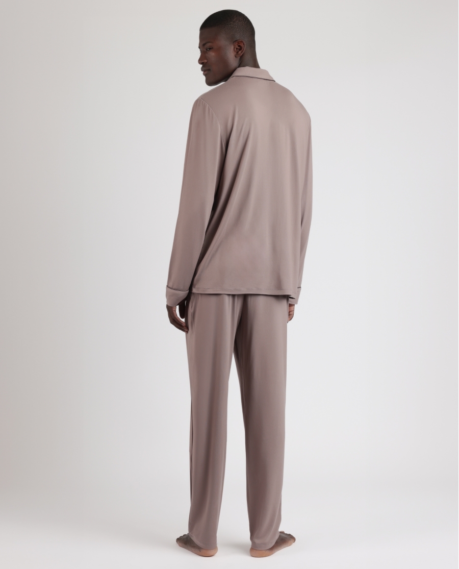 ADMAS CLASSIC Pijama Manga Larga Soft Sleep para Hombre MOKA