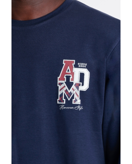 ADMAS Pijama Manga Larga ADM Family para Hombre MARINO 2