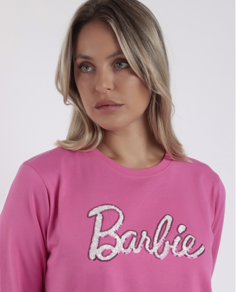 BARBIE Pijama Manga Larga Vichy Mood Barbie para Mujer ROSA 2