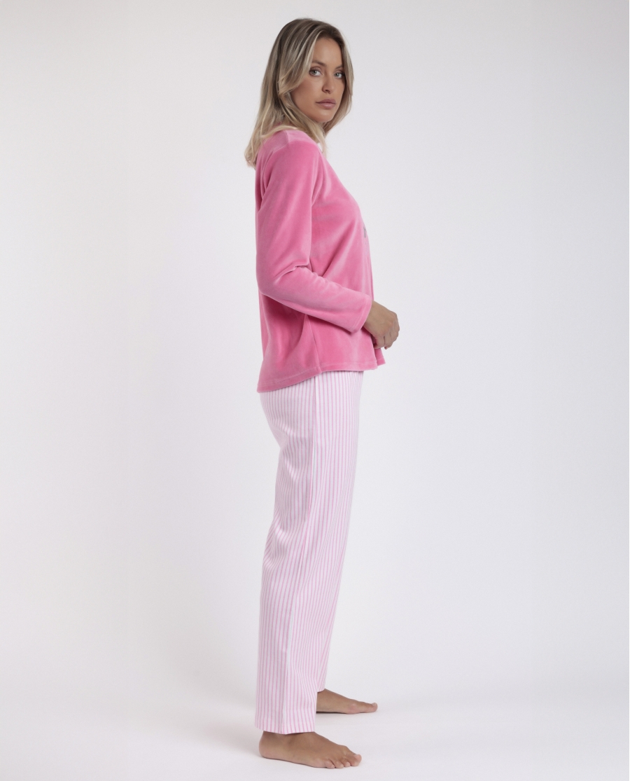 BARBIE Pijama Manga Larga Love Pink para Mujer ROSA