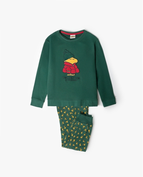 PEANUTS Pijama Manga Larga Classic Peanuts para Niño VERDE