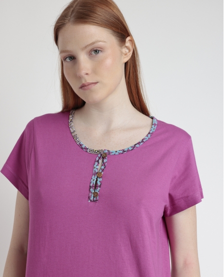 ADMAS Pijama Manga Corta Mandala Flower para Mujer MORADO 2