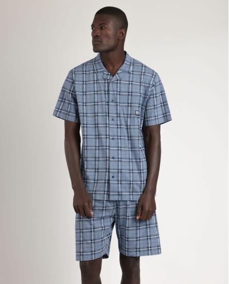 ADMAS Pijama Abierto Manga Corta Important Discover Bicycle para Hombre AZUL