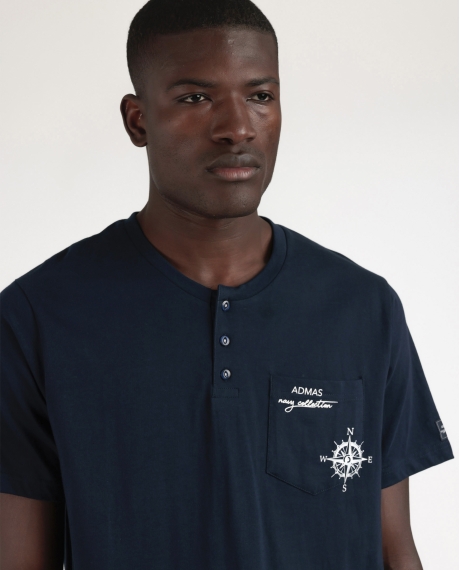 ADMAS Pijama Manga Corta Navy Collection para Hombre AZUL 2